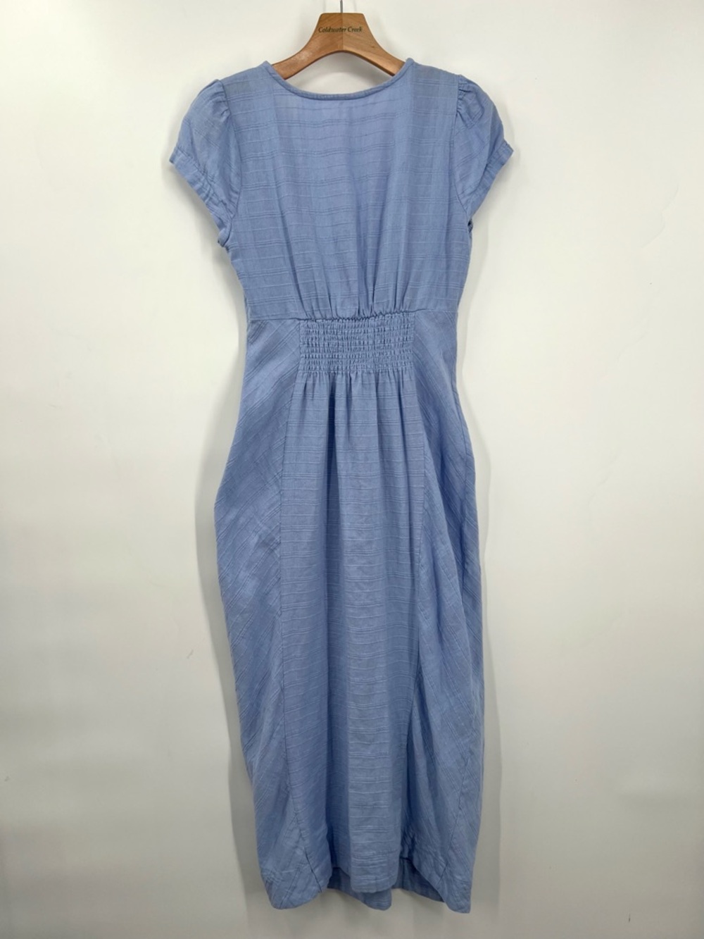Free People Blue New in Town Midi Dress Button Front in Summer Song Small - Picture 6 of 7